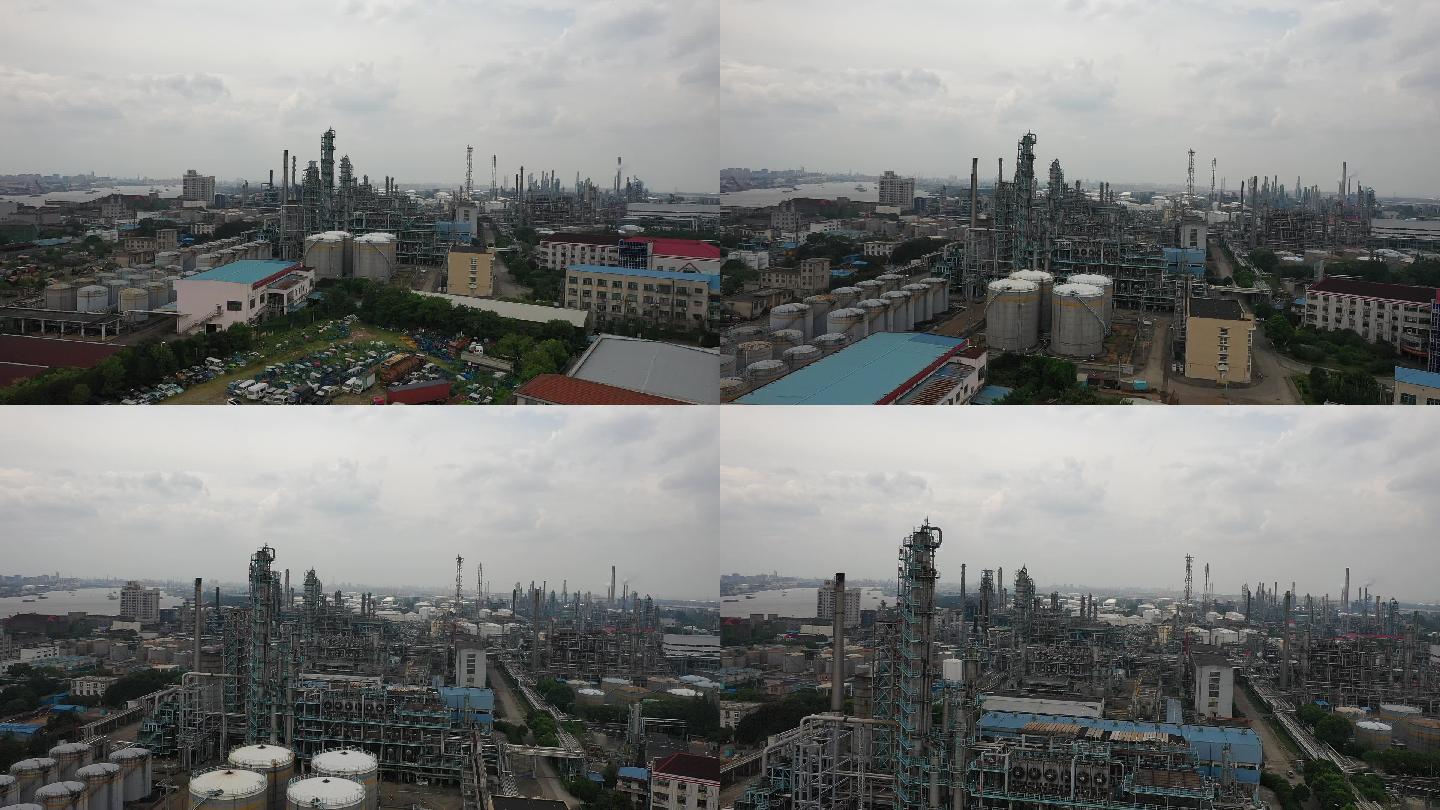视频原素材-航拍上海高桥石油化工区