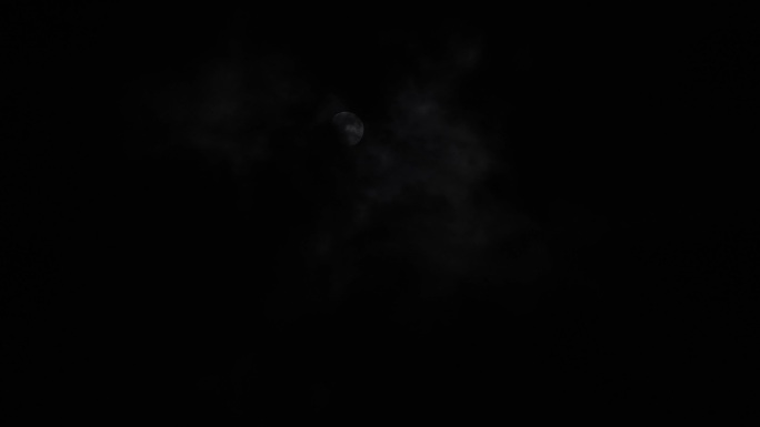 4K寂静的夜晚夜空中的月亮视频素材