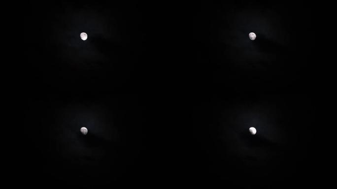 4K寂静的夜晚天空中的月亮视频素材