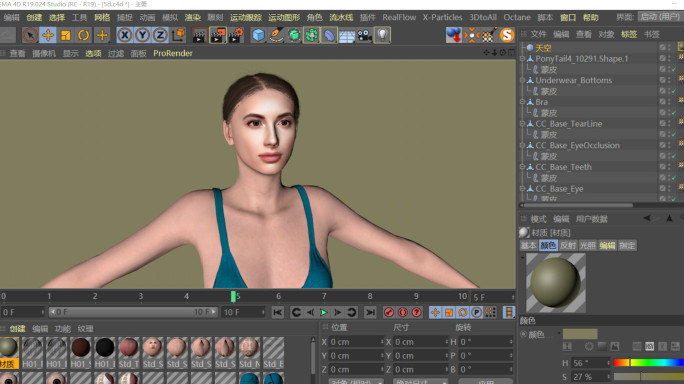 C4D+3dsmax+fbx--写实美女