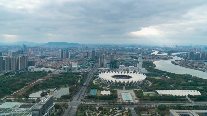 粤港澳大湾区佛山乐从新城大气延时摄影