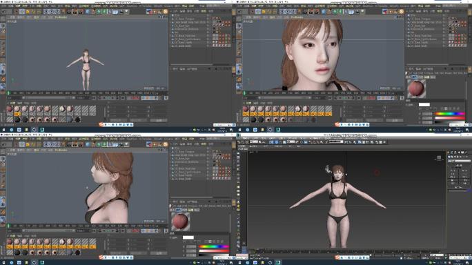 C4D+3dsmax+fbx--写实美女