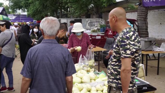 小城清晨生活视频素材早市菜市场油条豆浆