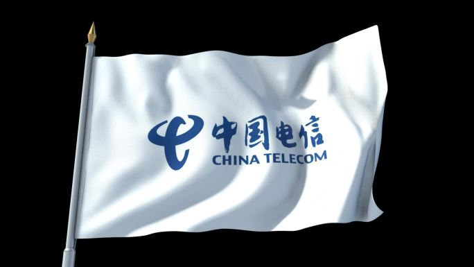 4K中国电信旗帜+透明通到