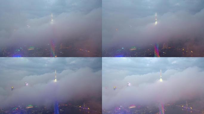 原创4K云雾缭绕广州塔