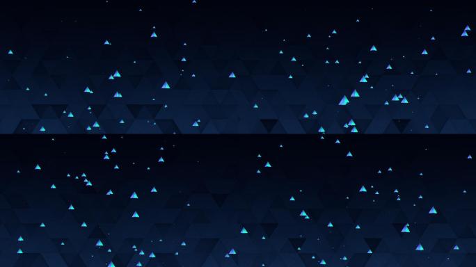 【4K时尚背景】蓝色上升粒子三角锥体简约