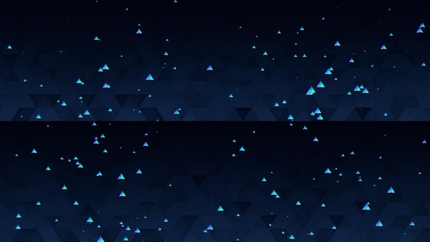 【4K时尚背景】蓝色上升粒子三角锥体简约
