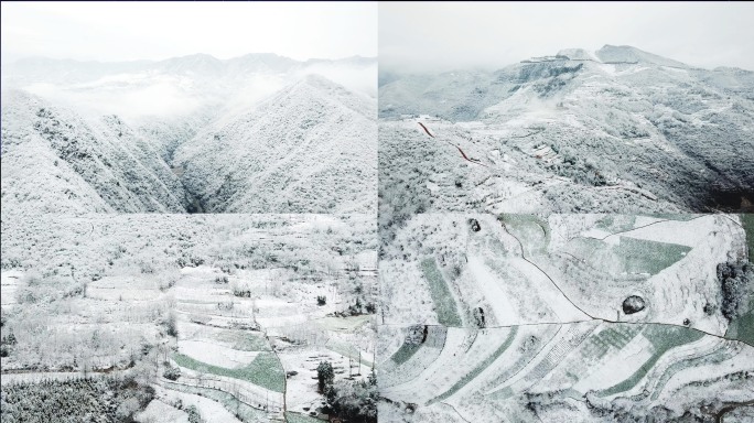 冬季山河雪景后期下雪特效