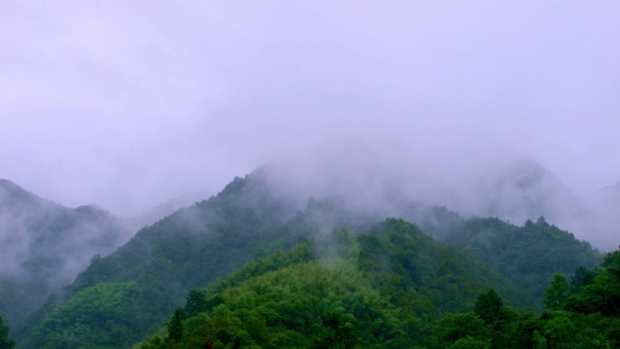 雨后山间雾气升腾延时摄影