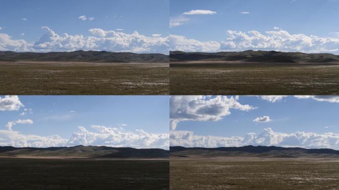 鄂陵湖周边环境植被蓝天白云延时摄影