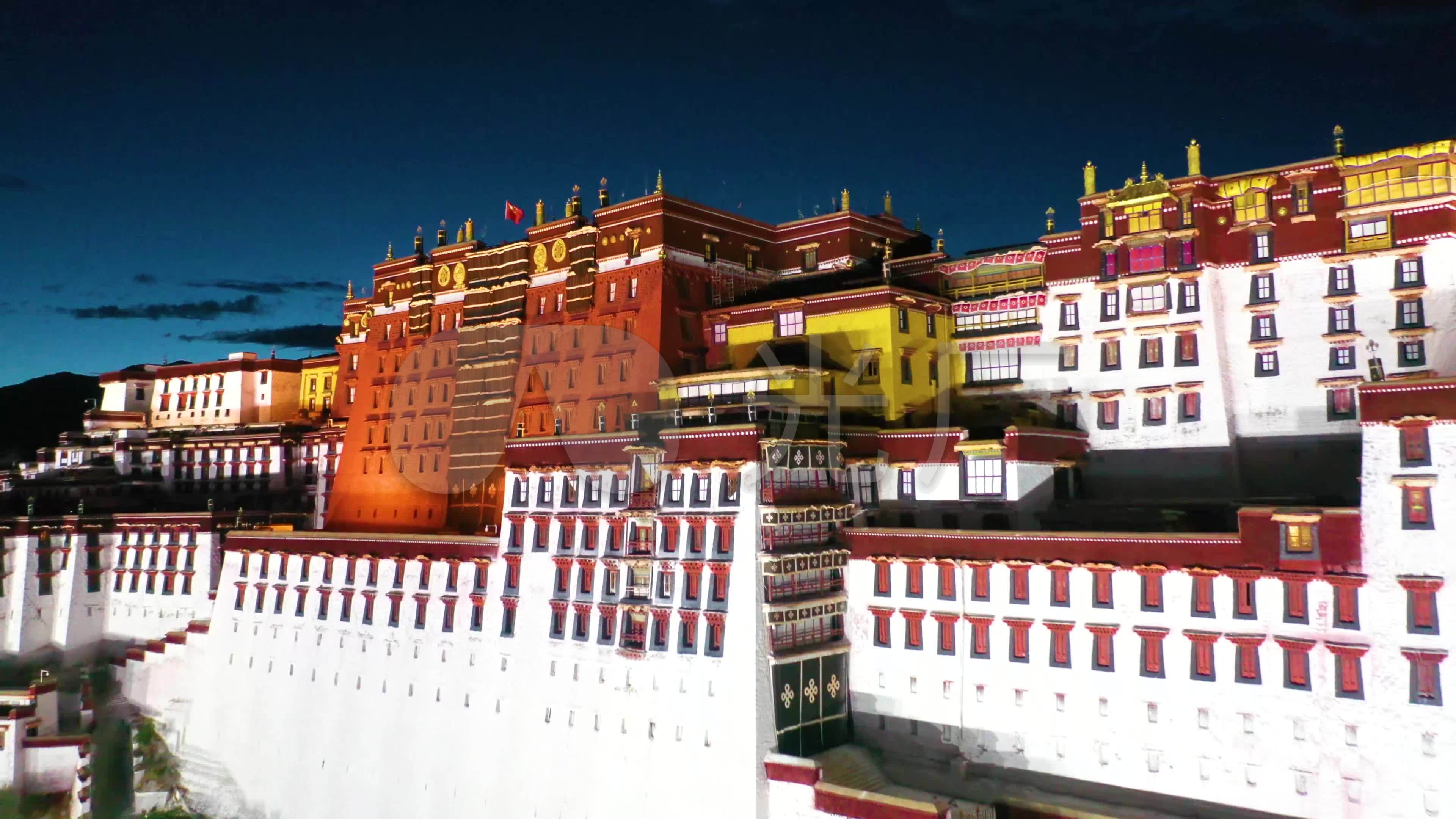 86,傍晚布达拉宫航拍拉萨航拍