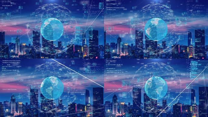 智慧地球科技城市数字信息网络元素背景