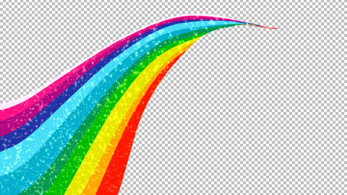 梦幻卡通彩虹-无缝循环带透明通道