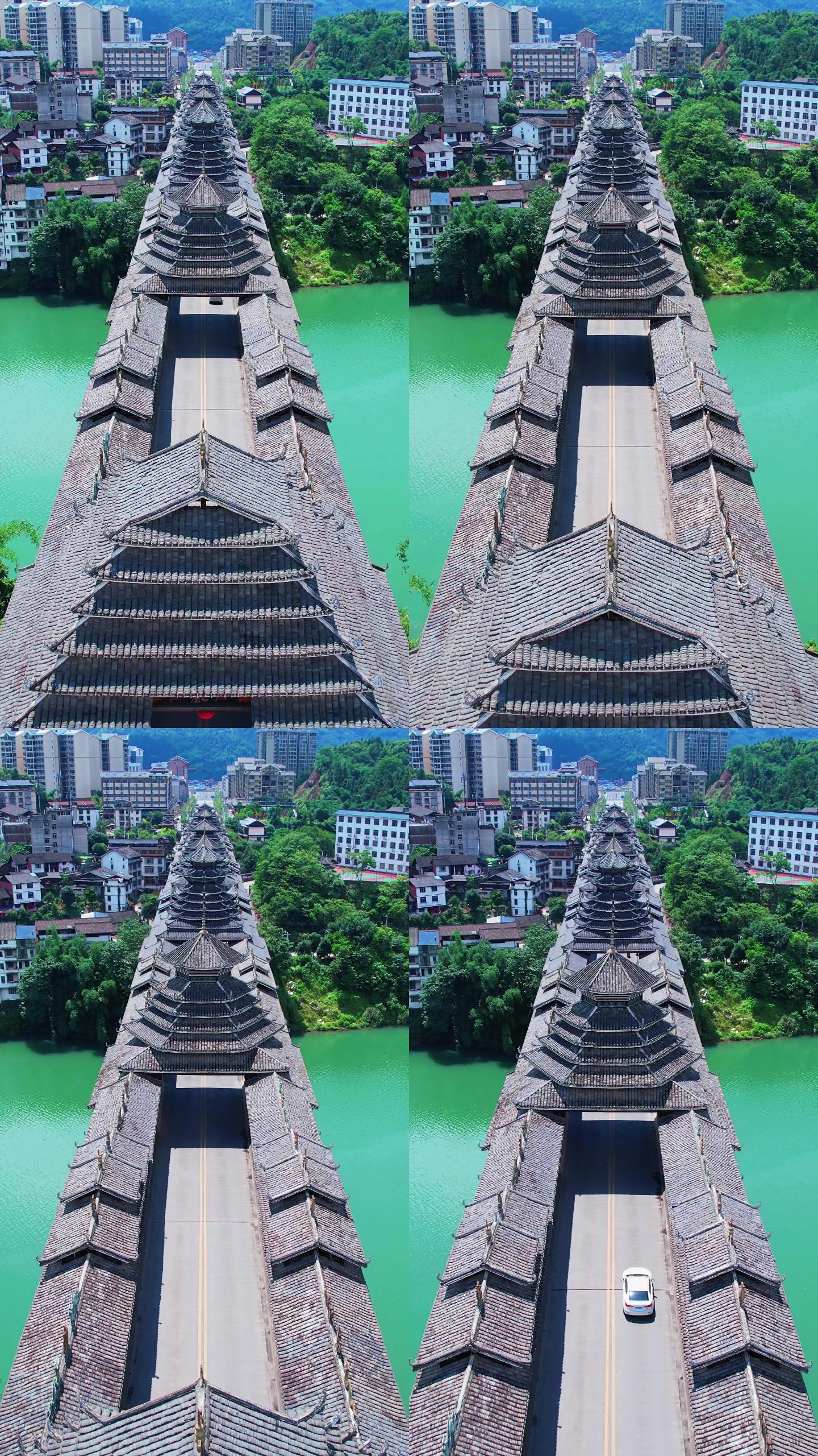 三江风雨桥建筑竖拍最新