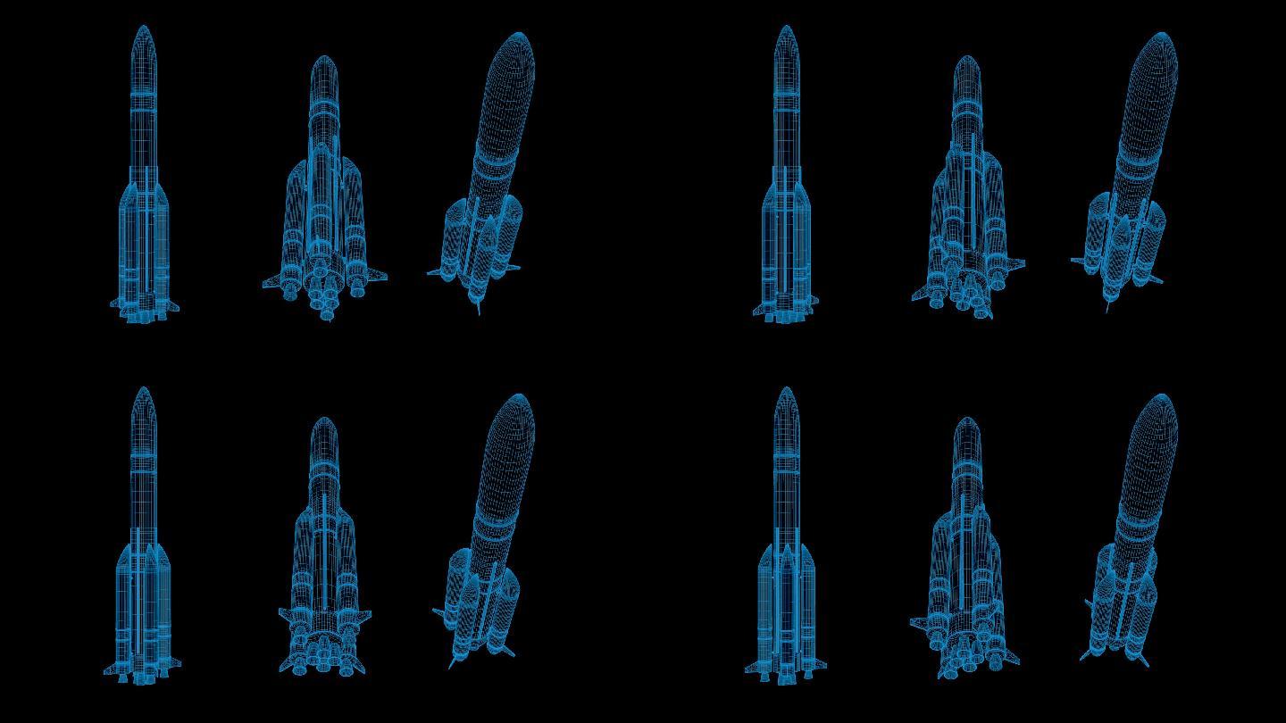 【原创】蓝色科技全息运载火箭循环带通道