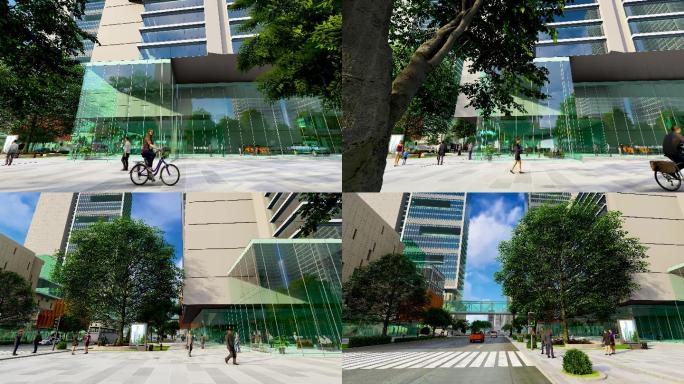 现代都市城市街景三维动画