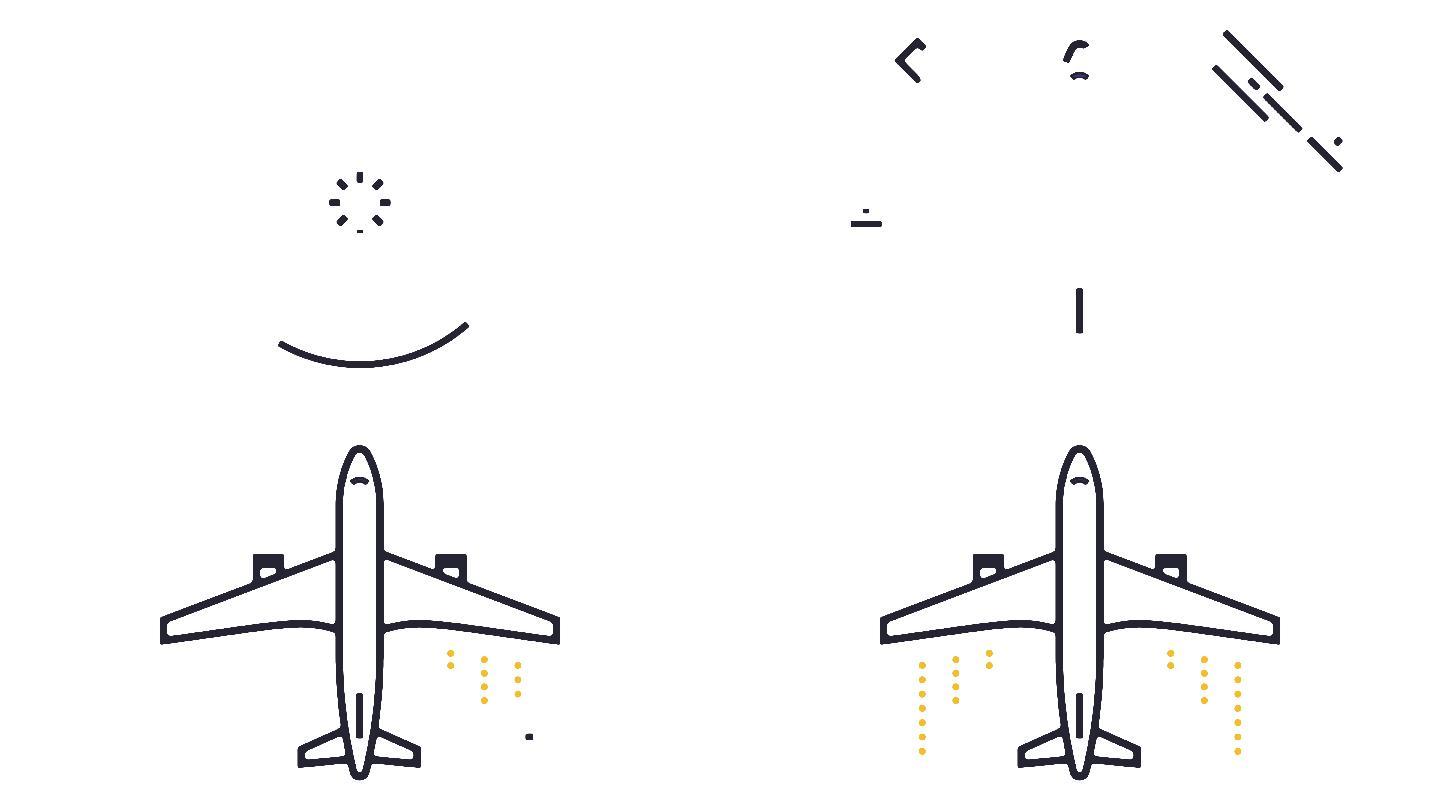 飞机线条图标动画