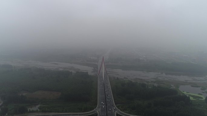 山东临沂西安路大桥穿云航拍4k