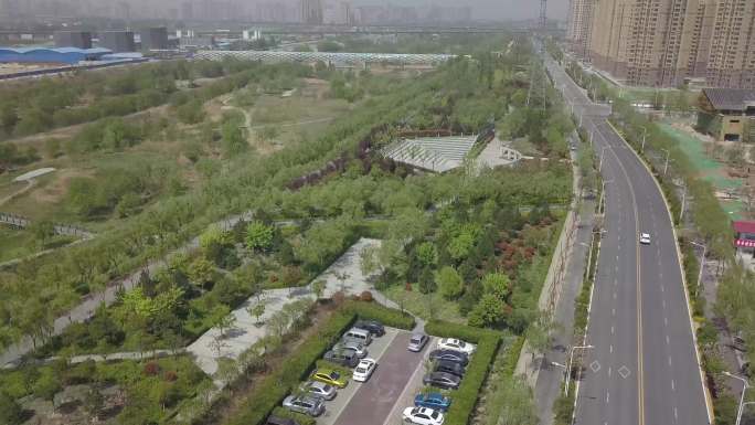 西安城市建筑道路航拍视频素材