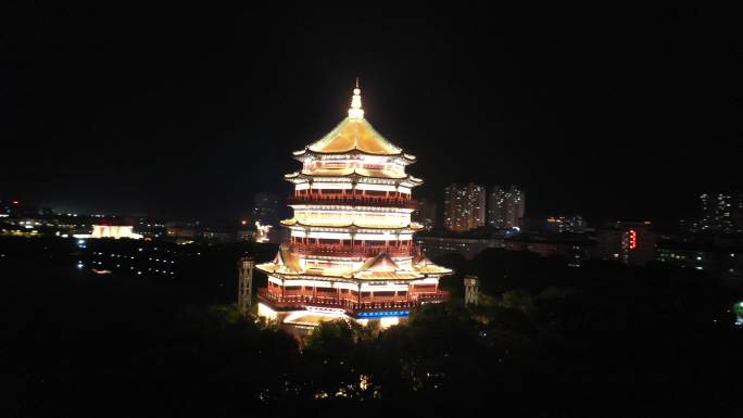 北极阁夜景航拍