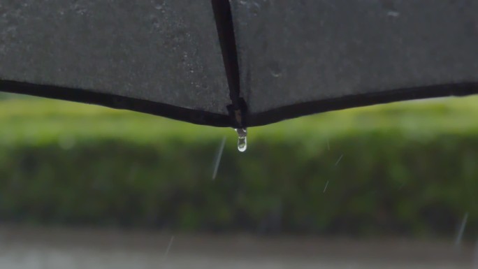 升格雨伞雨滴滑落