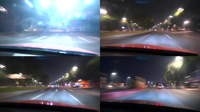 原创城市夜晚驾驶流光视频素材