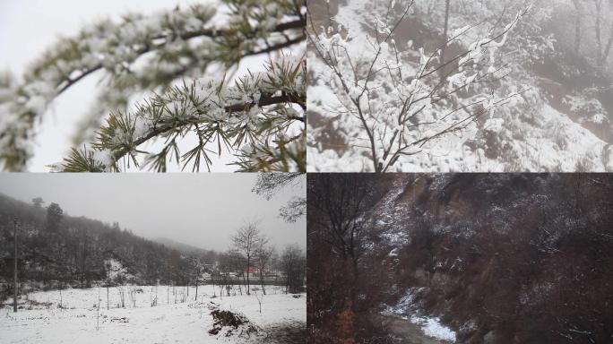 冬日雪山风景空镜视频实拍素材