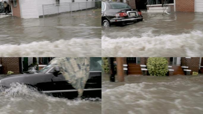 洪水泛滥的街道