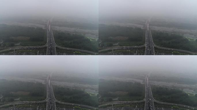山东临沂西安路大桥穿云航拍4k