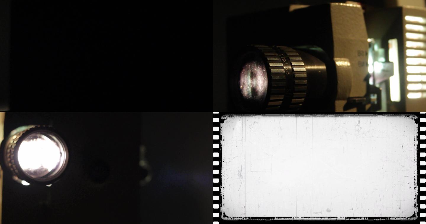 【4K】复古老电影老胶片放映机老照片素材