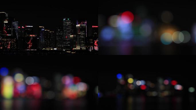 杭州城市灯光秀唯美虚实空镜