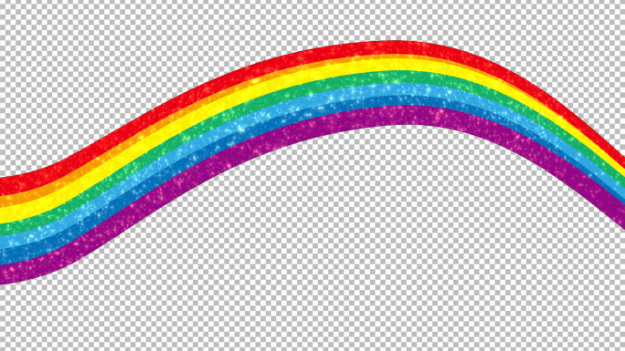 梦幻卡通彩虹-无缝循环带透明通道