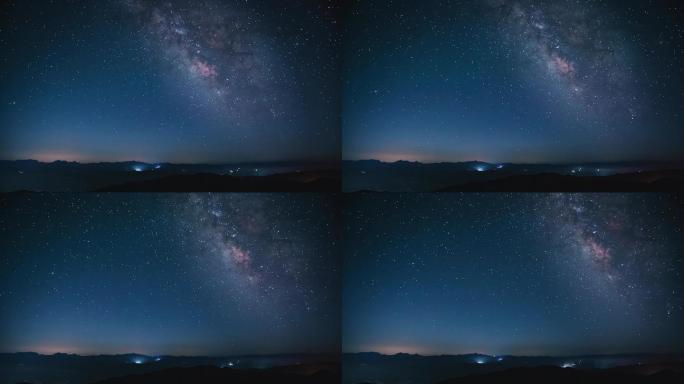 山地星空银河风光夏季延时摄影