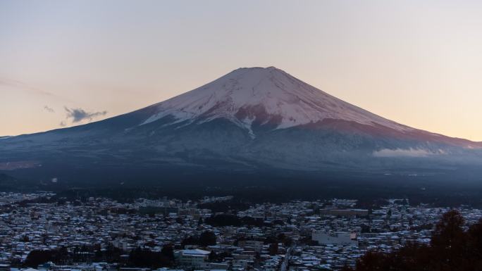 美丽的富士山富士山延时风光日本旅游人文地
