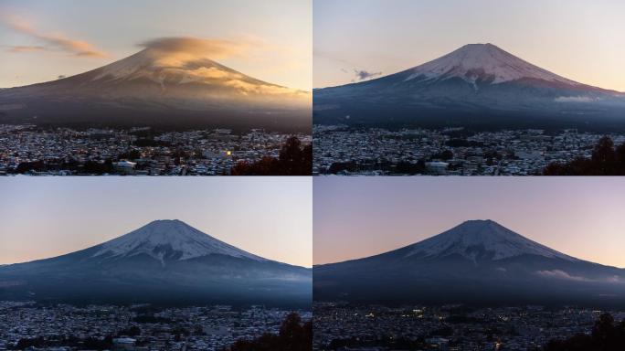 美丽的富士山富士山延时风光日本旅游人文地