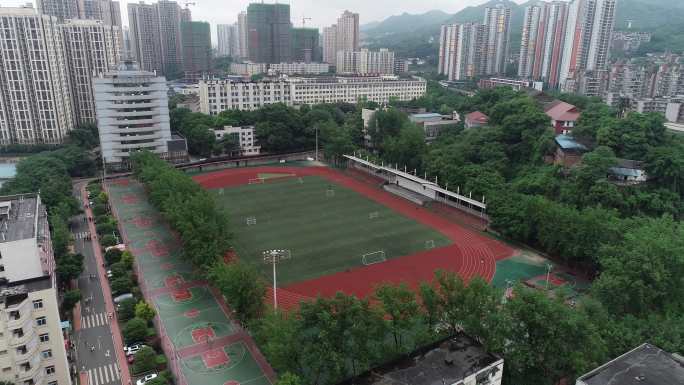 重庆交通大学校园景色航拍4k
