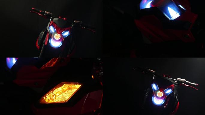 电动车摩托车灯光展示视频