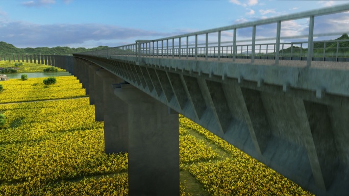铁路修建高架桥链接高架生长