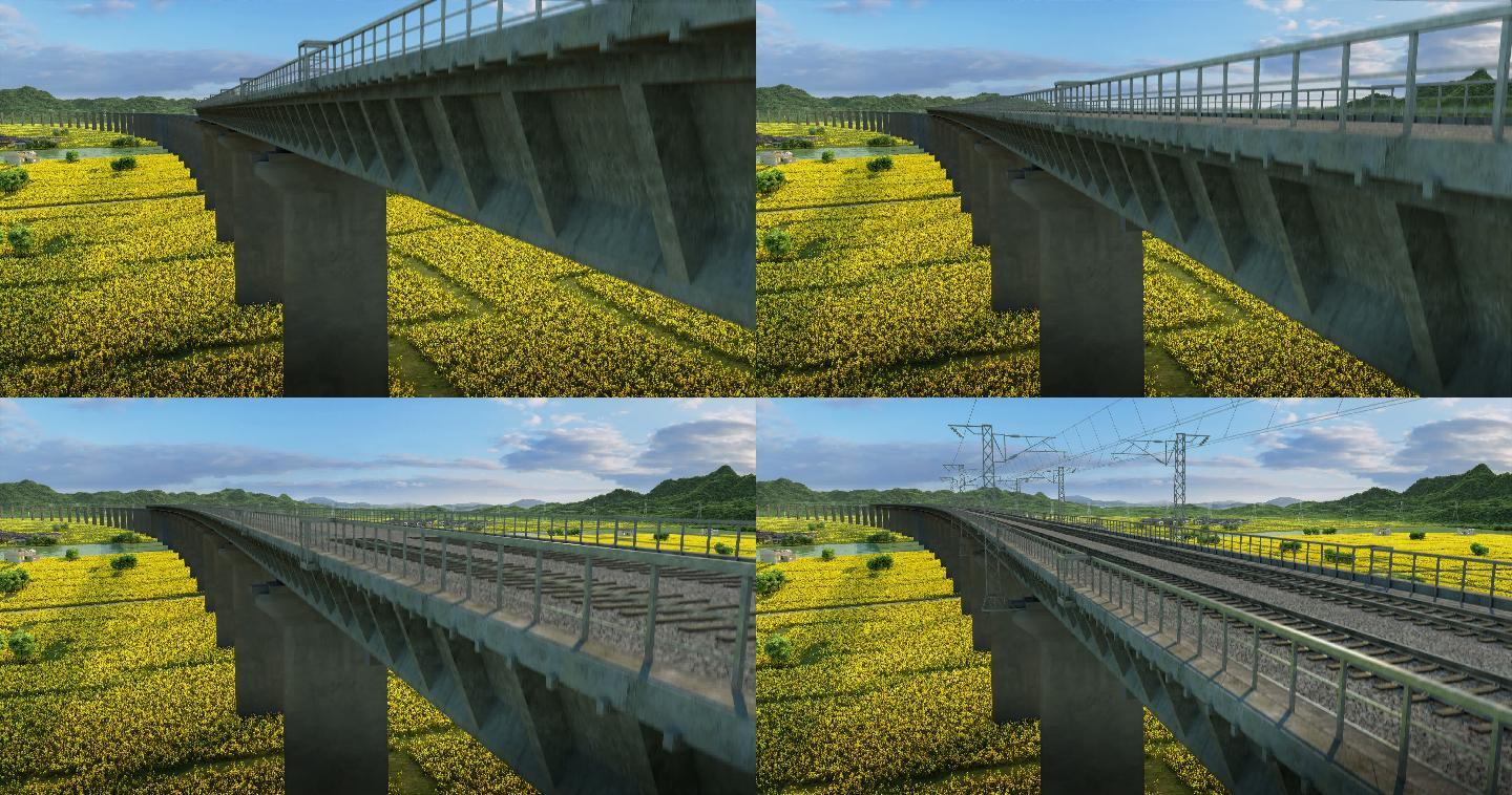 铁路修建高架桥链接高架生长