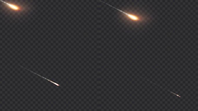 4K陨石流星划过天空-带通道
