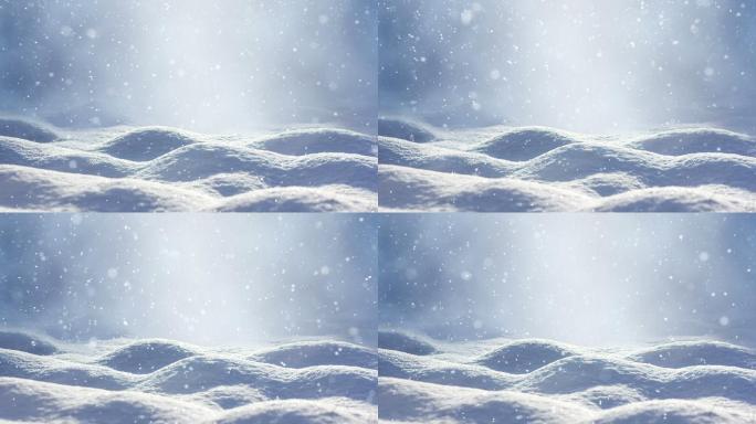 下雪背景视频素材宣传片