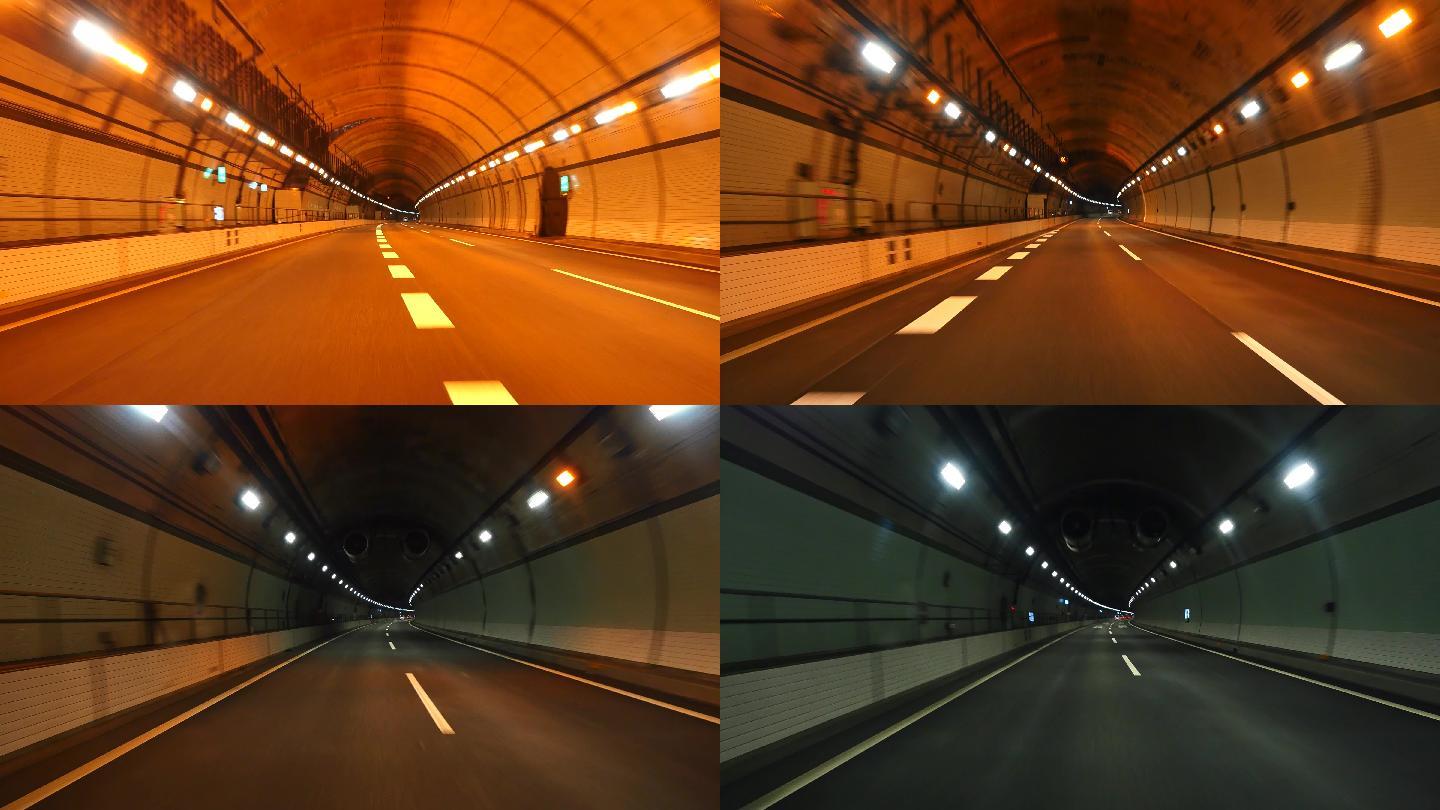 在黑暗的隧道里开车