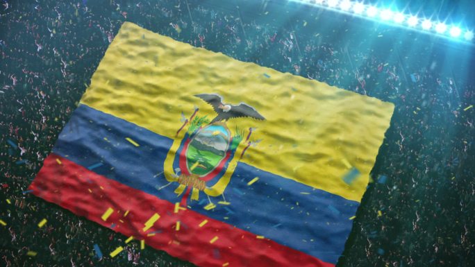 厄瓜多尔国旗在体育场
