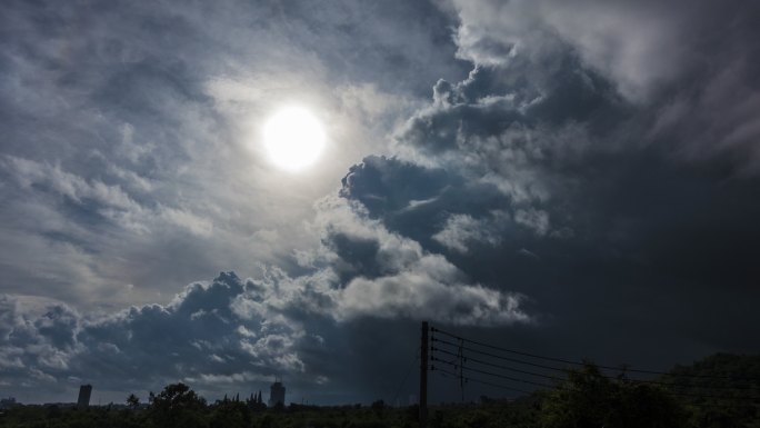 被云朵遮盖住的太阳