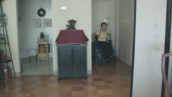 坐轮椅的残疾老年妇女