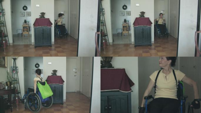 坐轮椅的残疾老年妇女