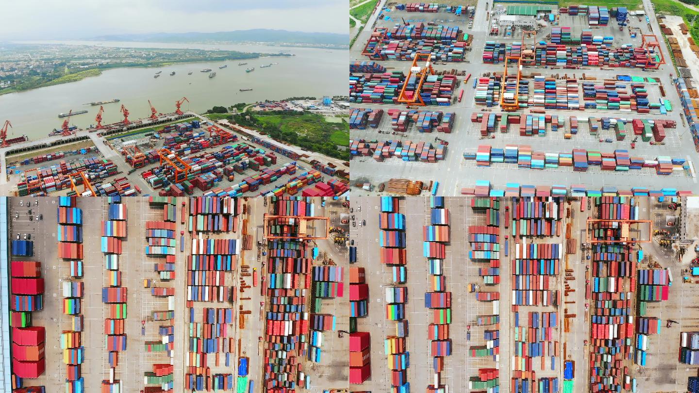 疫情后复工复产 航拍国际货运码头招商港口
