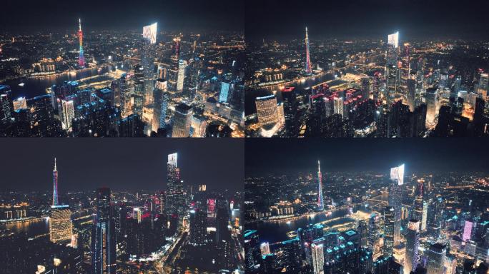 广州夜景航拍珠江新城夜景航拍城市夜景