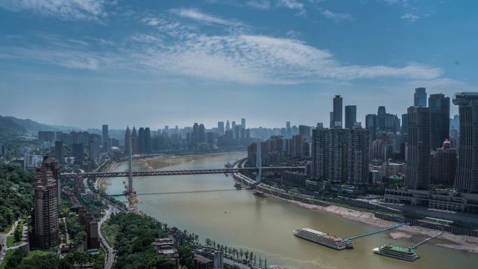 重庆南滨路南岸区东水门大桥延时