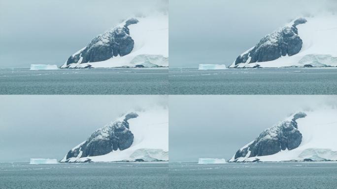 南极浮冰地貌裸露岩石极地海面